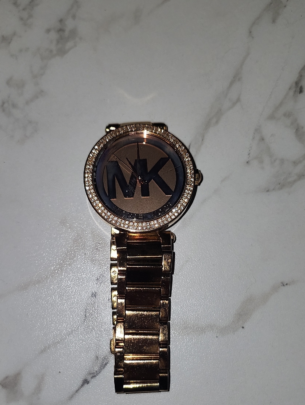 Michael Kors Rose Gold-tone Crystal Accent Bracelet Watch